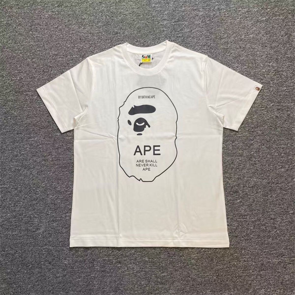 Bape black and white APE letters tees