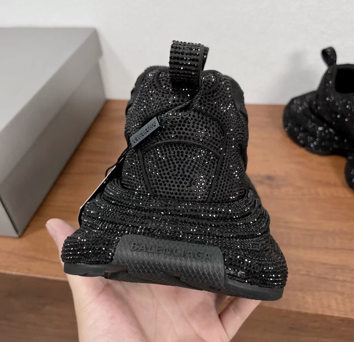 Balenciaga 3XL full Diamond Shoes Black