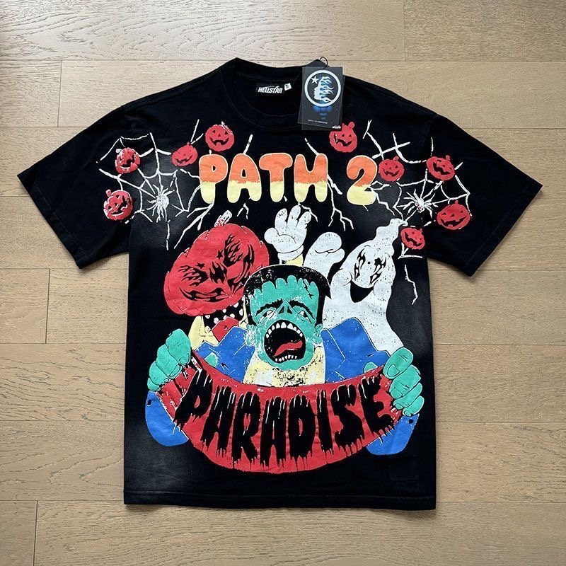 Hellstar path 2 logo washed color tees