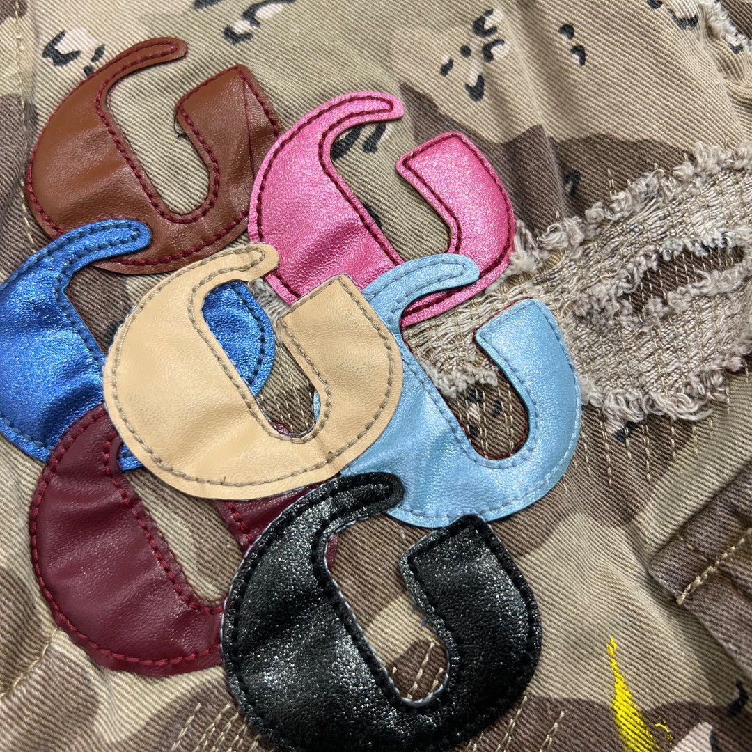 Gallery camoflage patchwork letters Glogo shorts