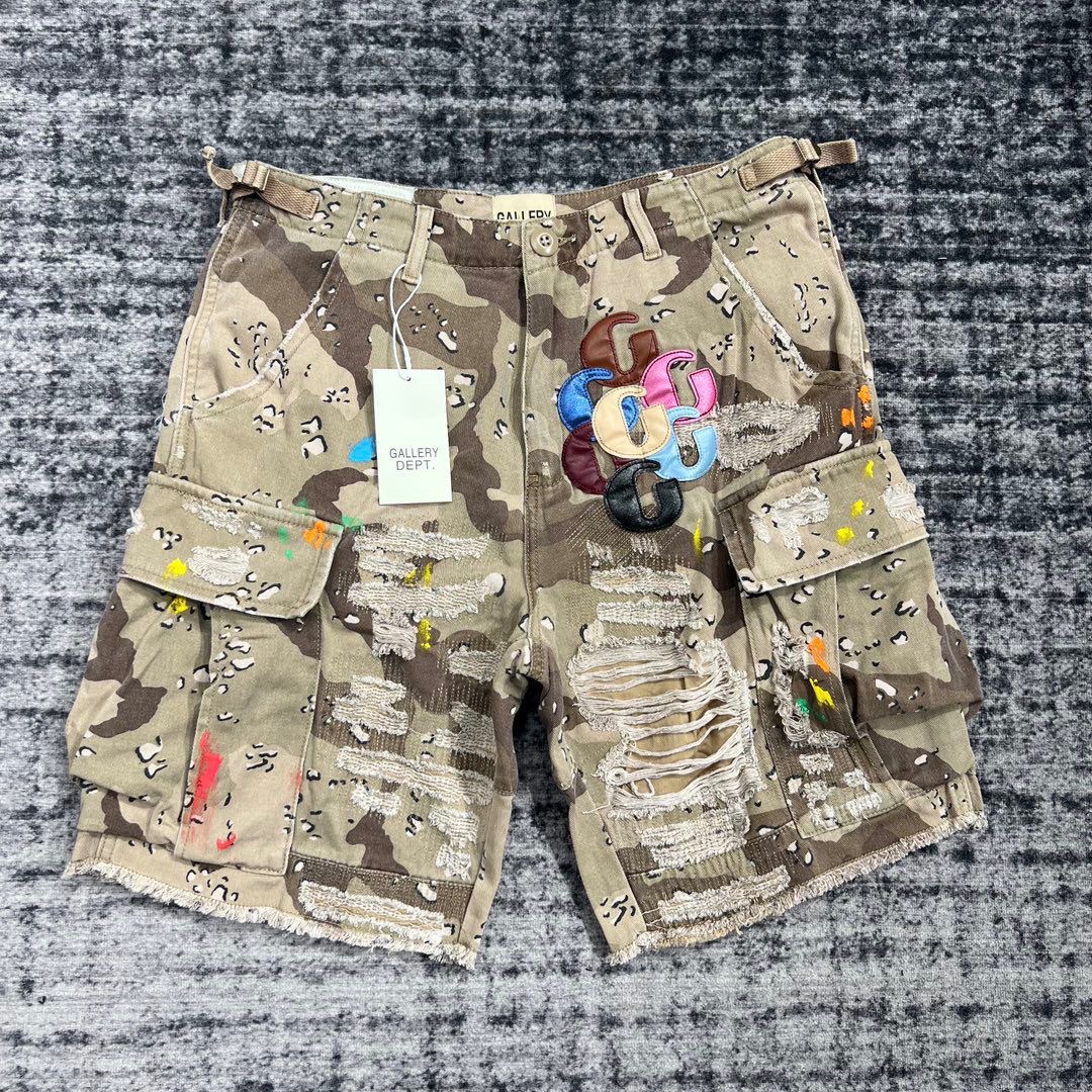 Gallery camoflage patchwork letters Glogo shorts