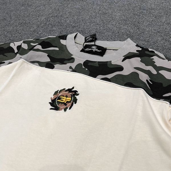 Broken planet embroidered logo camo tees