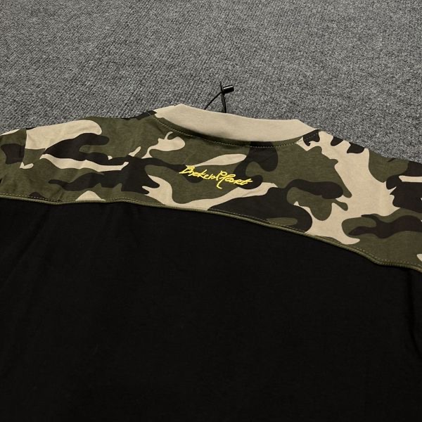 Broken planet embroidered logo camo tees