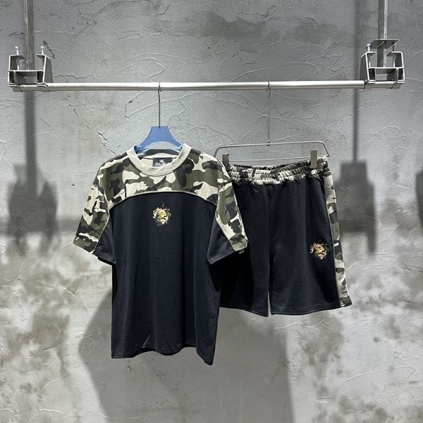 Broken planet embroidered logo camo tees