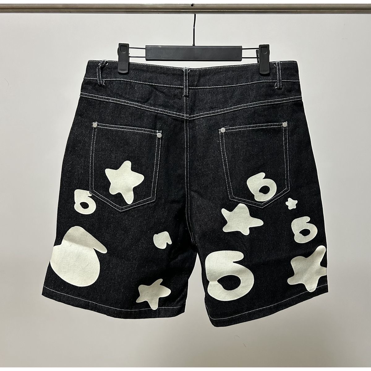 Sp5der trendy star print high street shorts