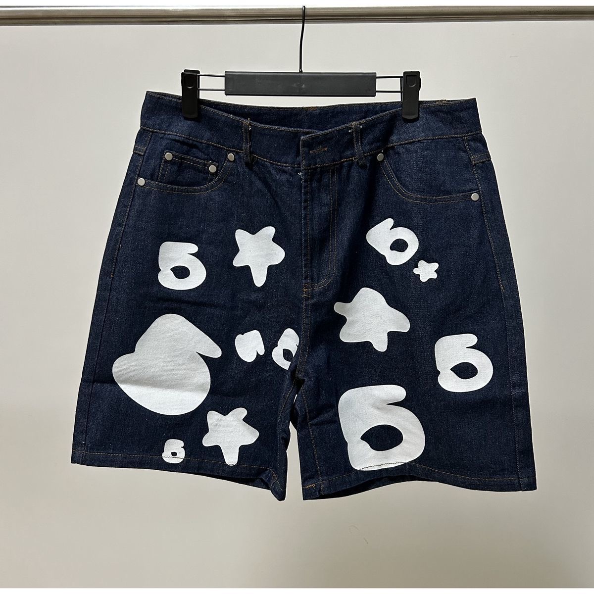 Sp5der trendy star print high street shorts