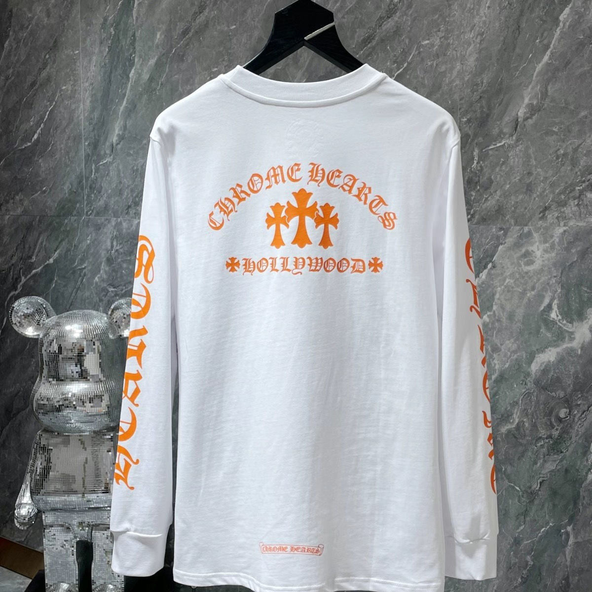 Chrome heart black and white orange logo long sleeves