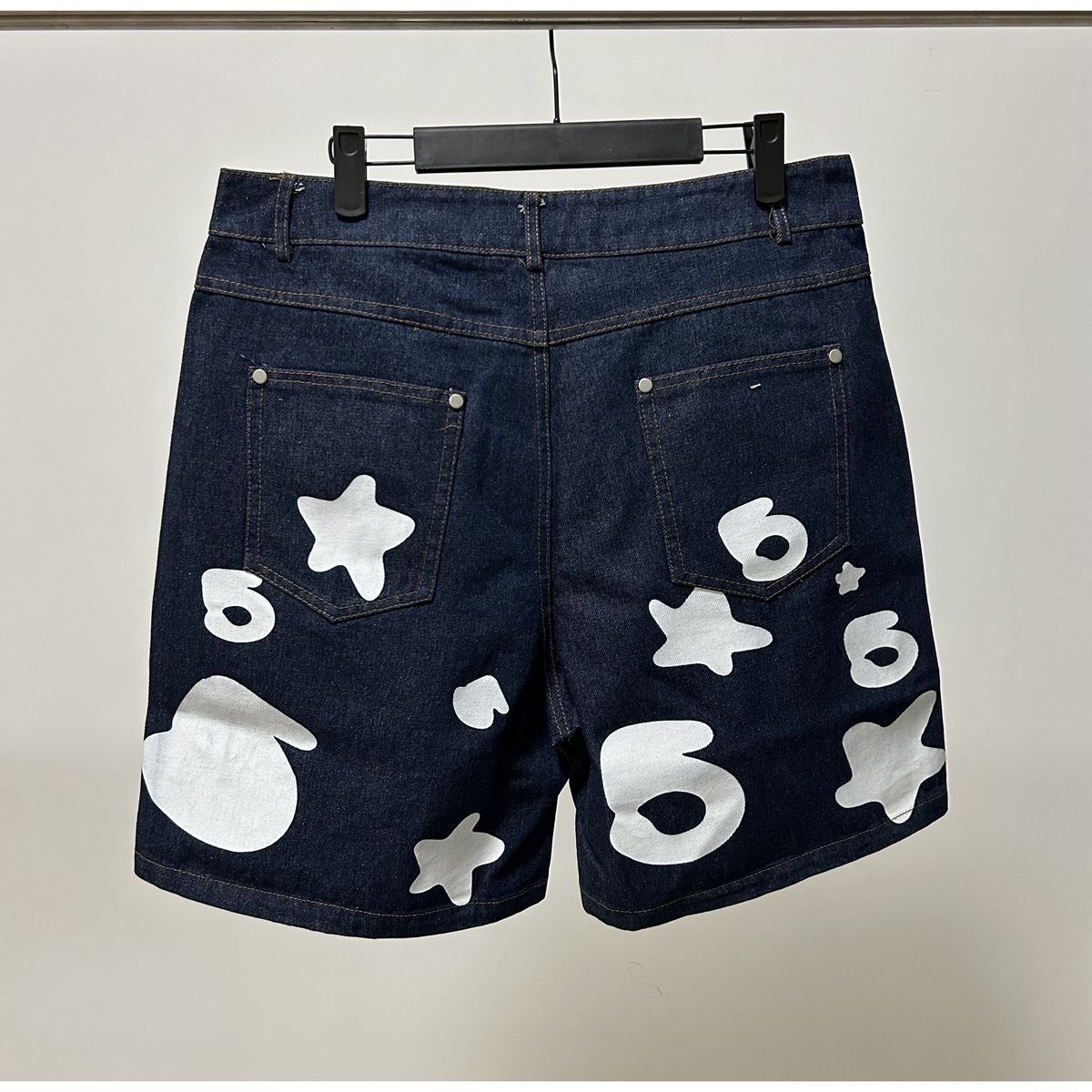 Sp5der trendy star print high street shorts