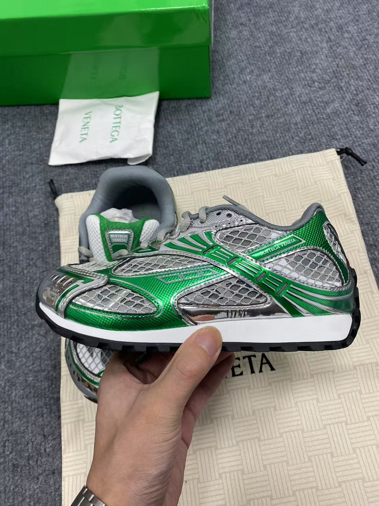 Bottega Veneta Orbit Runner Green Shoes