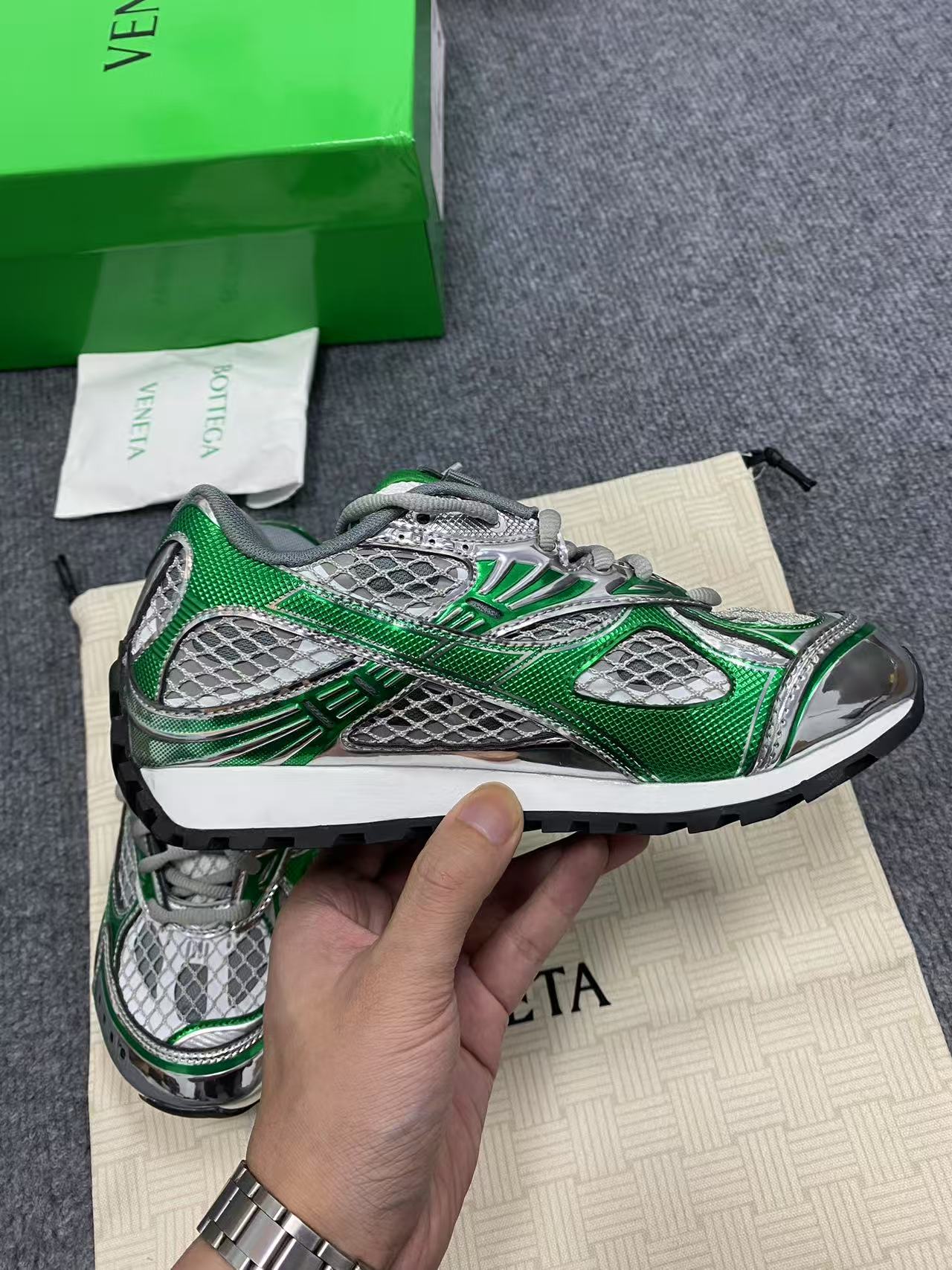 Bottega Veneta Orbit Runner Green Shoes