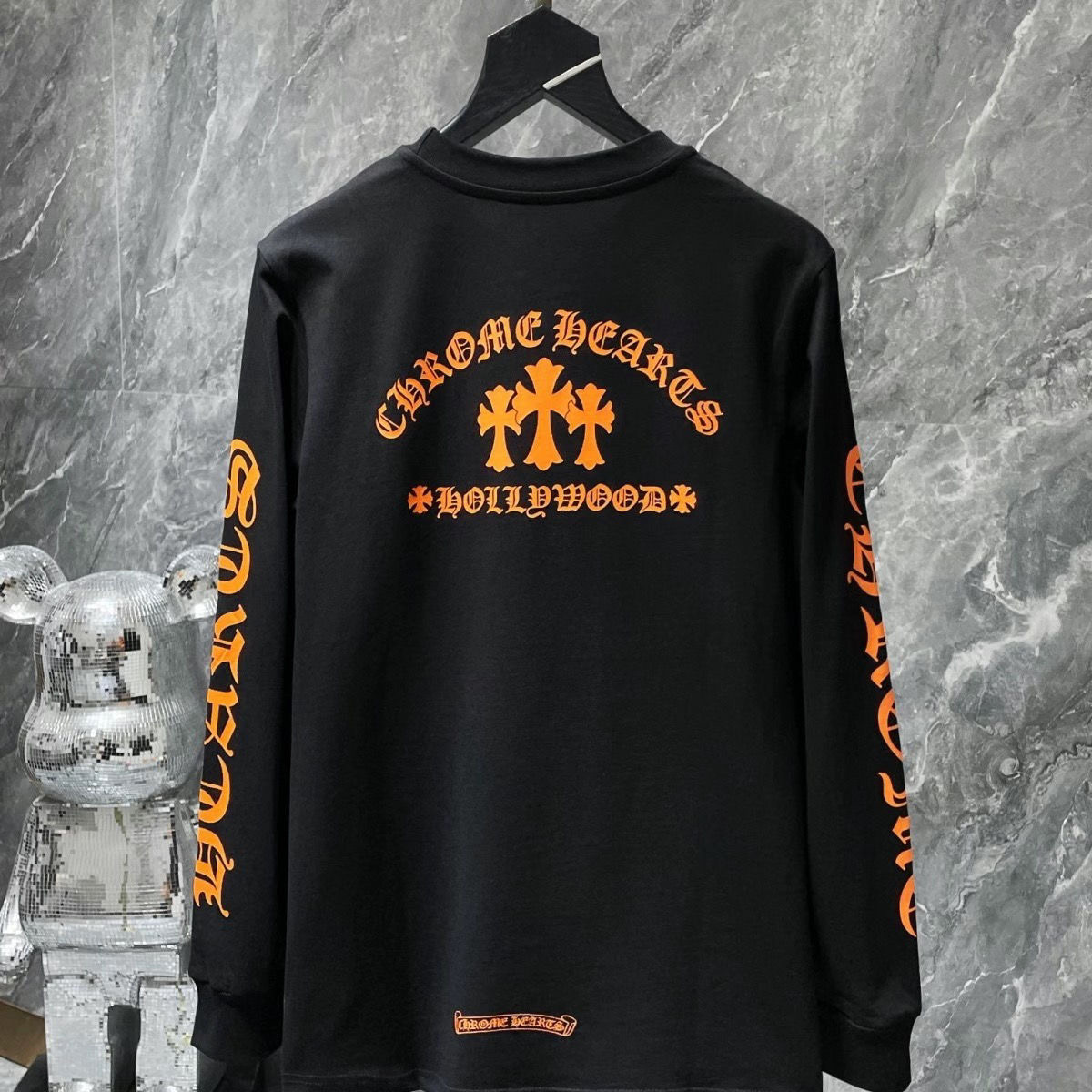 Chrome heart black and white orange logo long sleeves