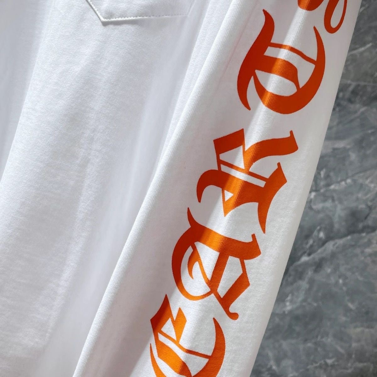 Chrome heart black and white orange logo long sleeves