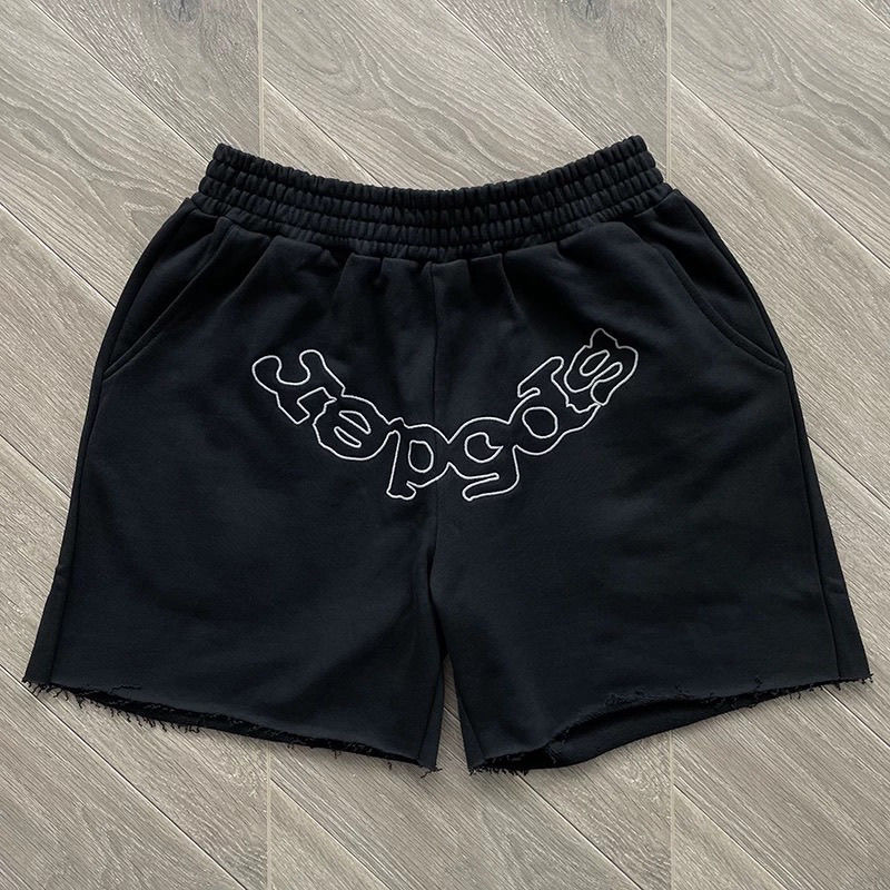 Sp5der black and white letters shorts