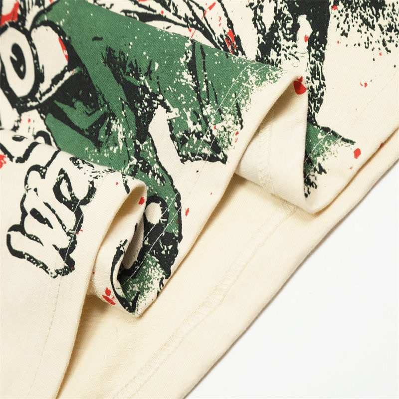 Hellstar cream and blue logo tee