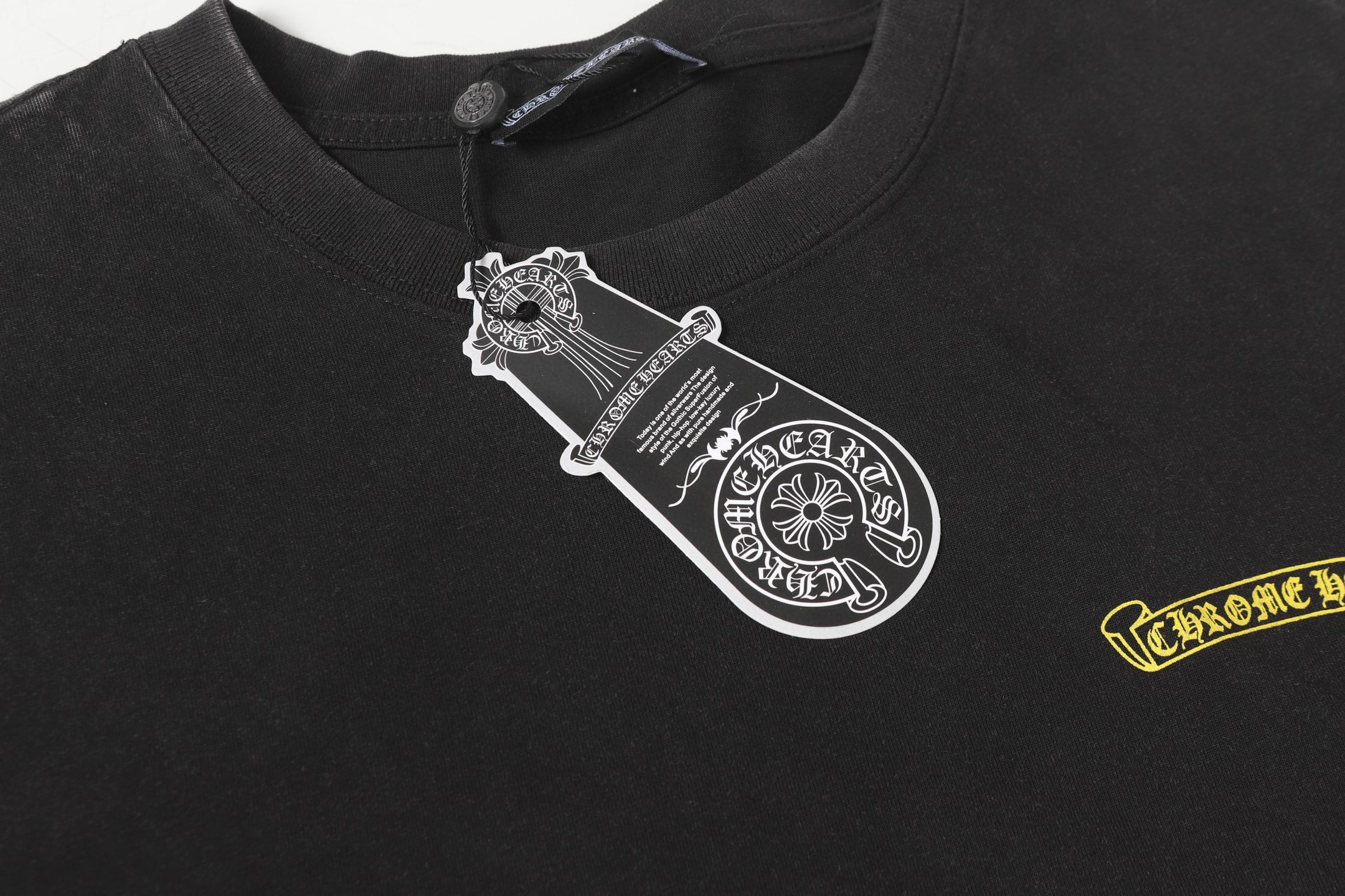 Chrome hearts 25ss black and yellow logo tee