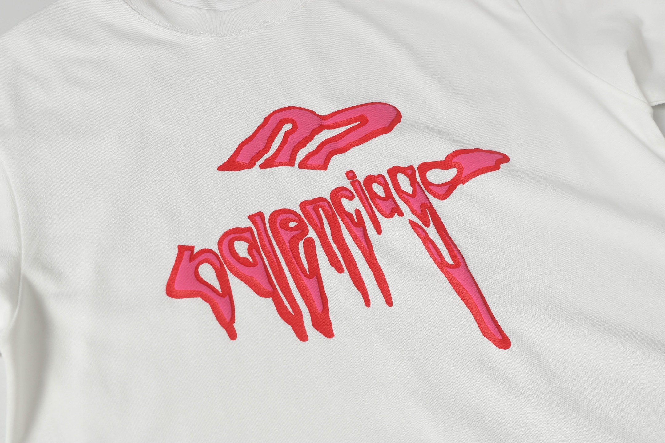 Balenciaga 25SS spring new release foamed print logo tees