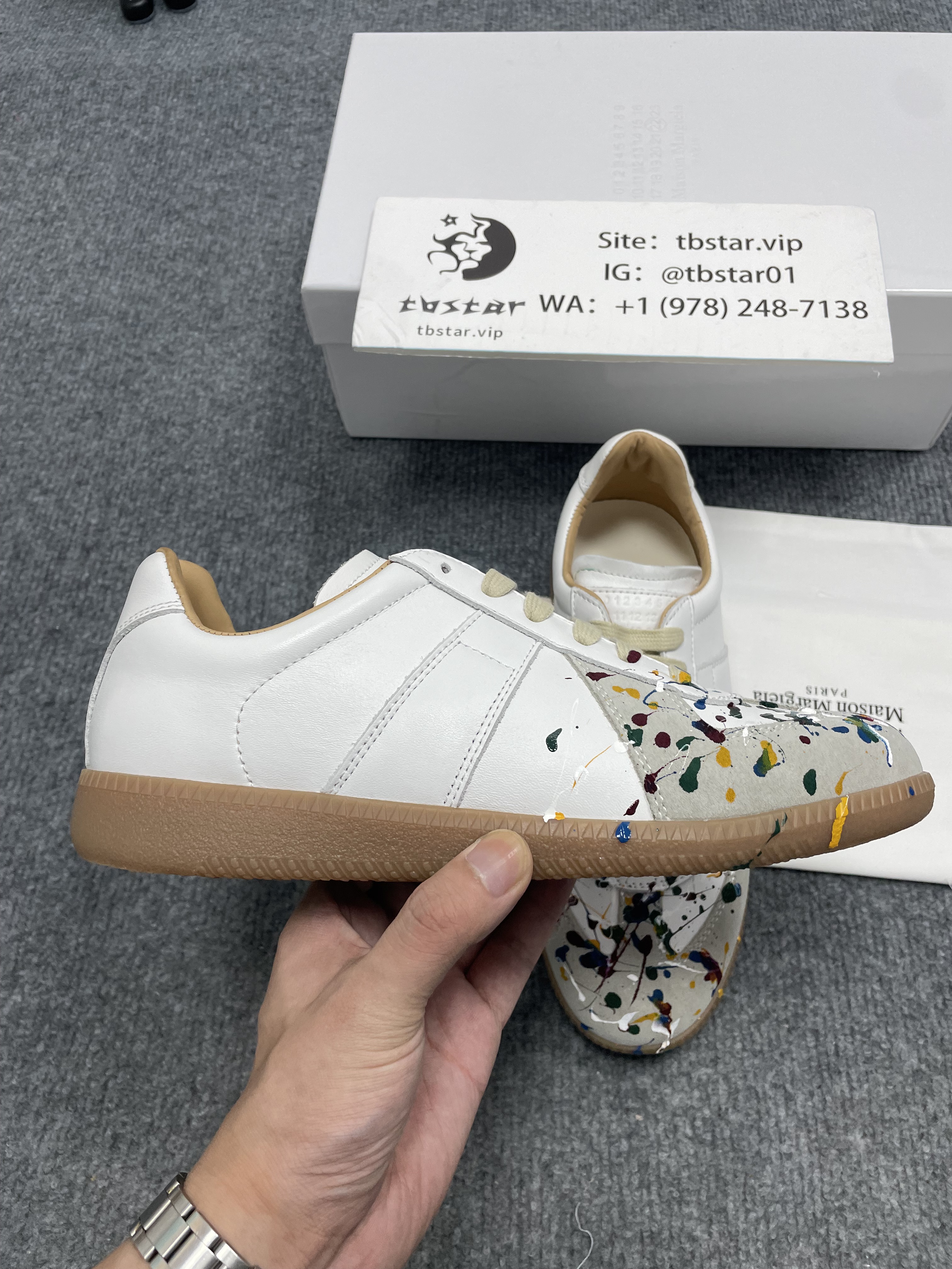 Maison Margiela Paris Paint Sneaker White
