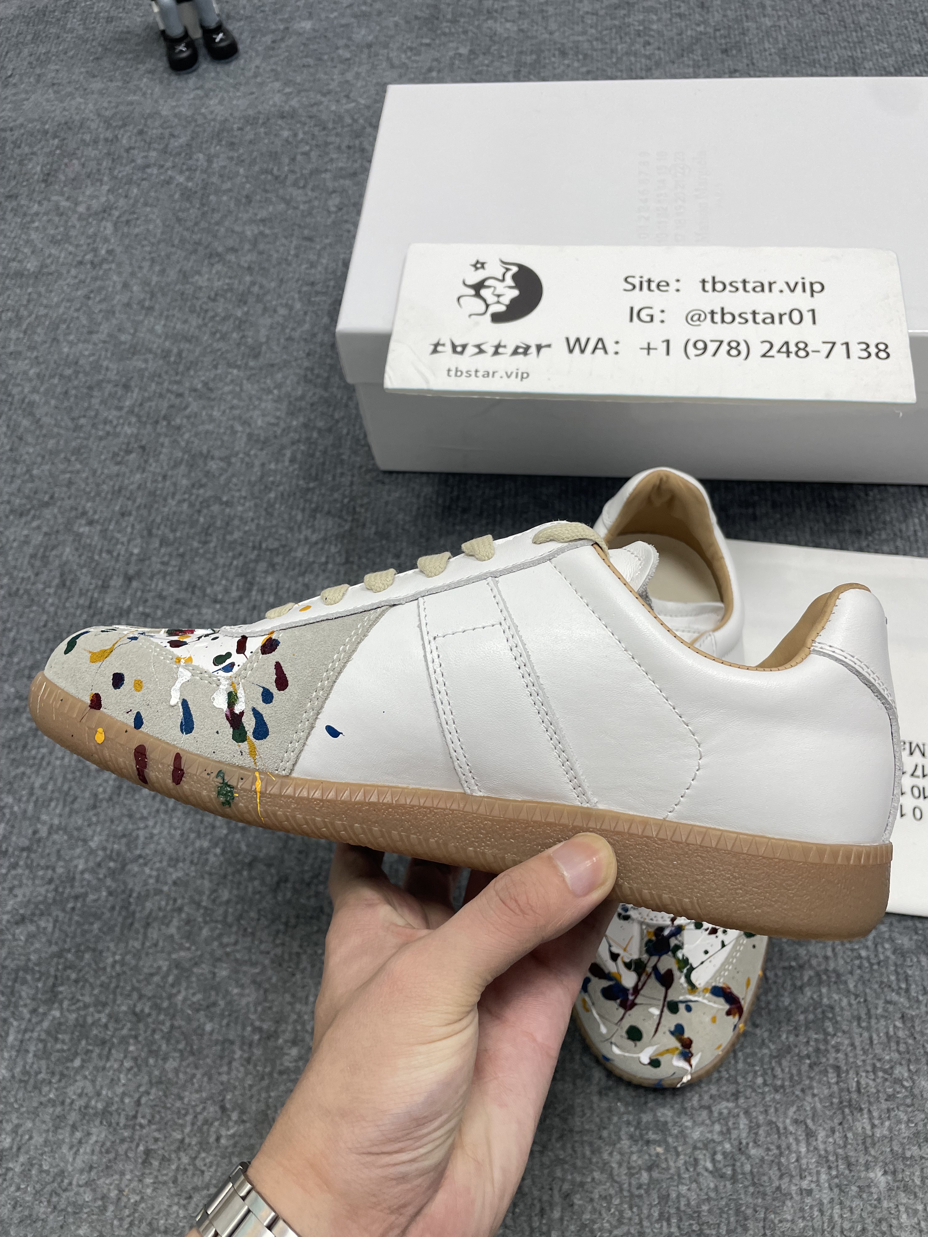 Maison Margiela Paris Paint Sneaker White
