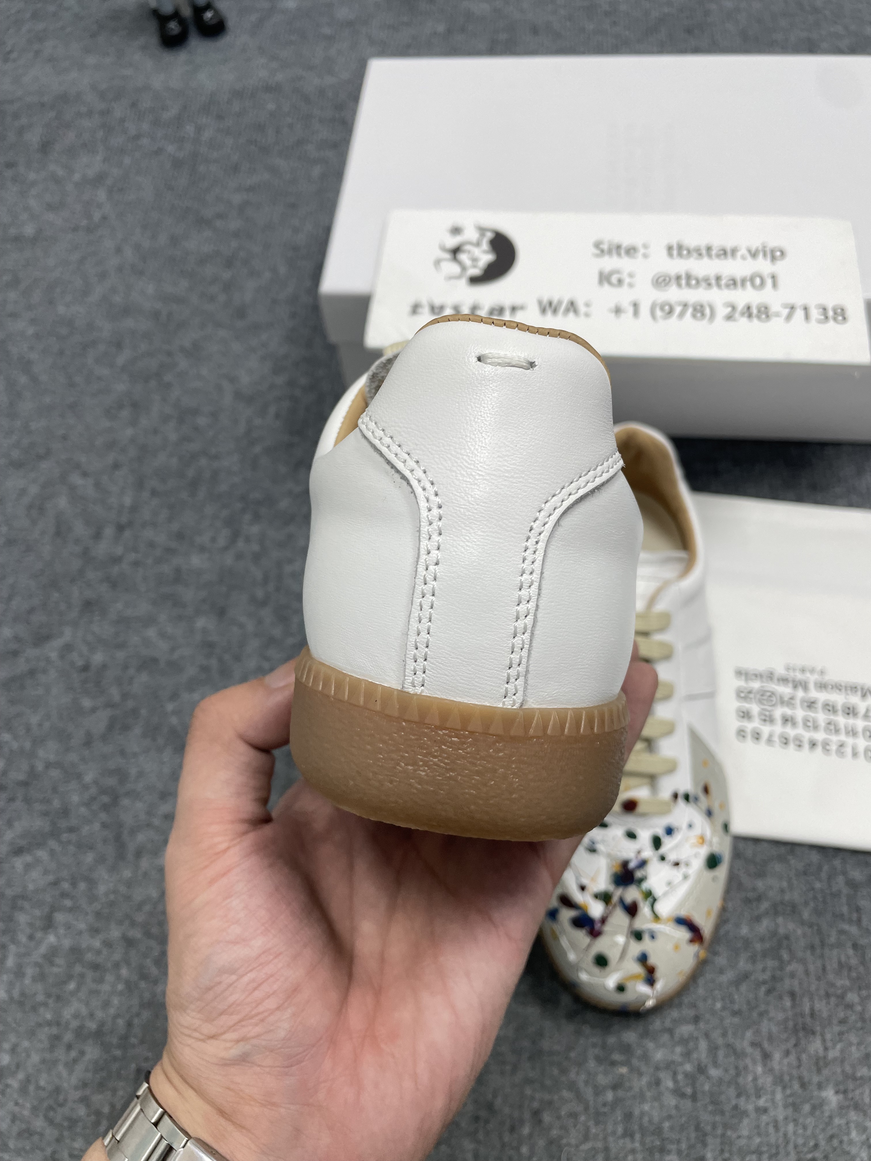 Maison Margiela Paris Paint Sneaker White