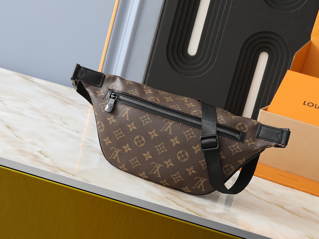 LV Discovery Full Print Logo Waist Bag Brown