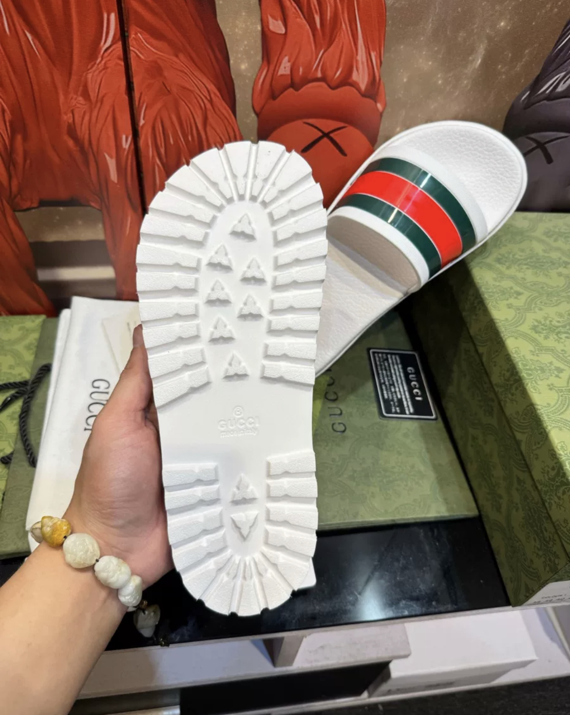 Gucci Lido Slides White Color