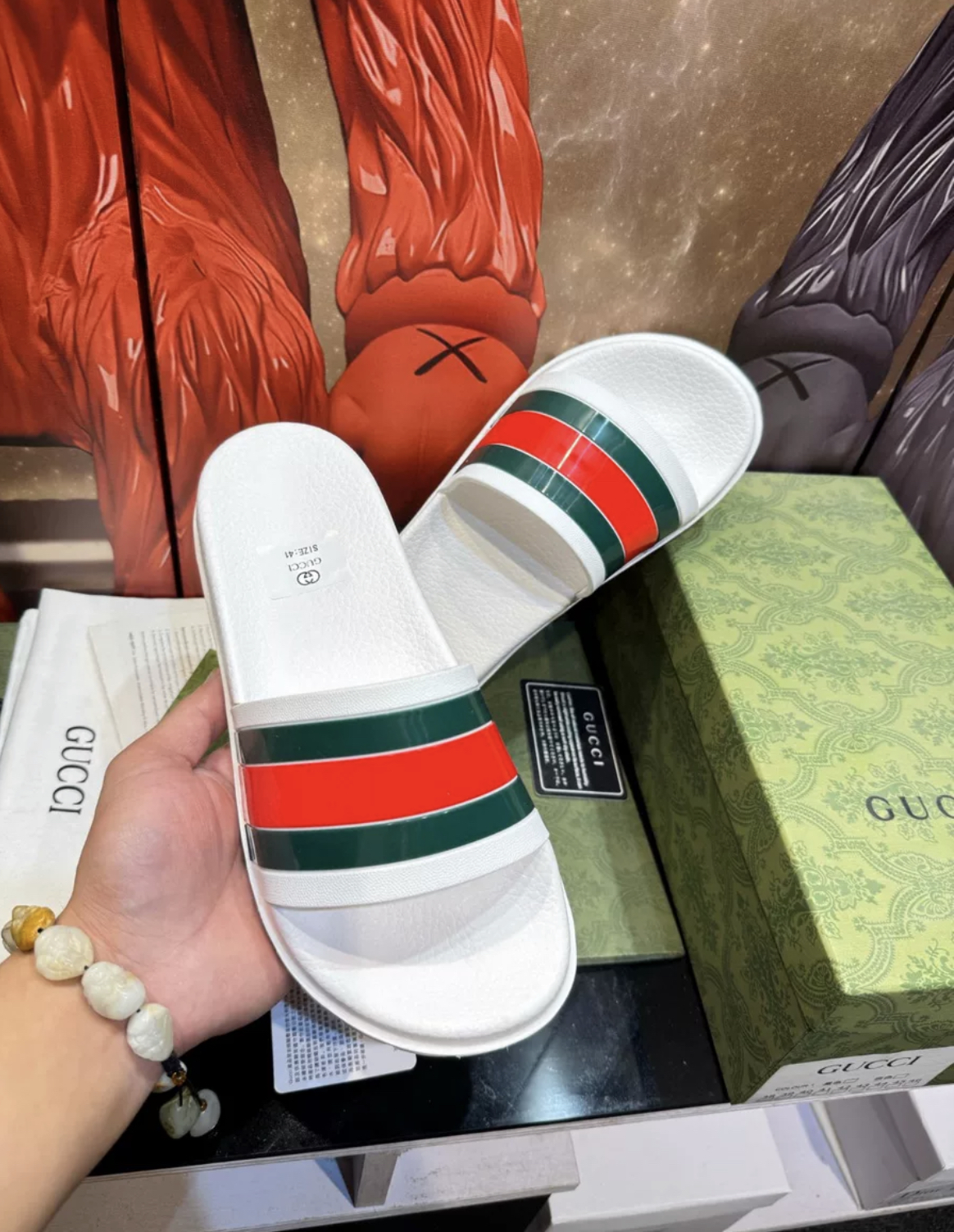 Gucci Lido Slides White Color