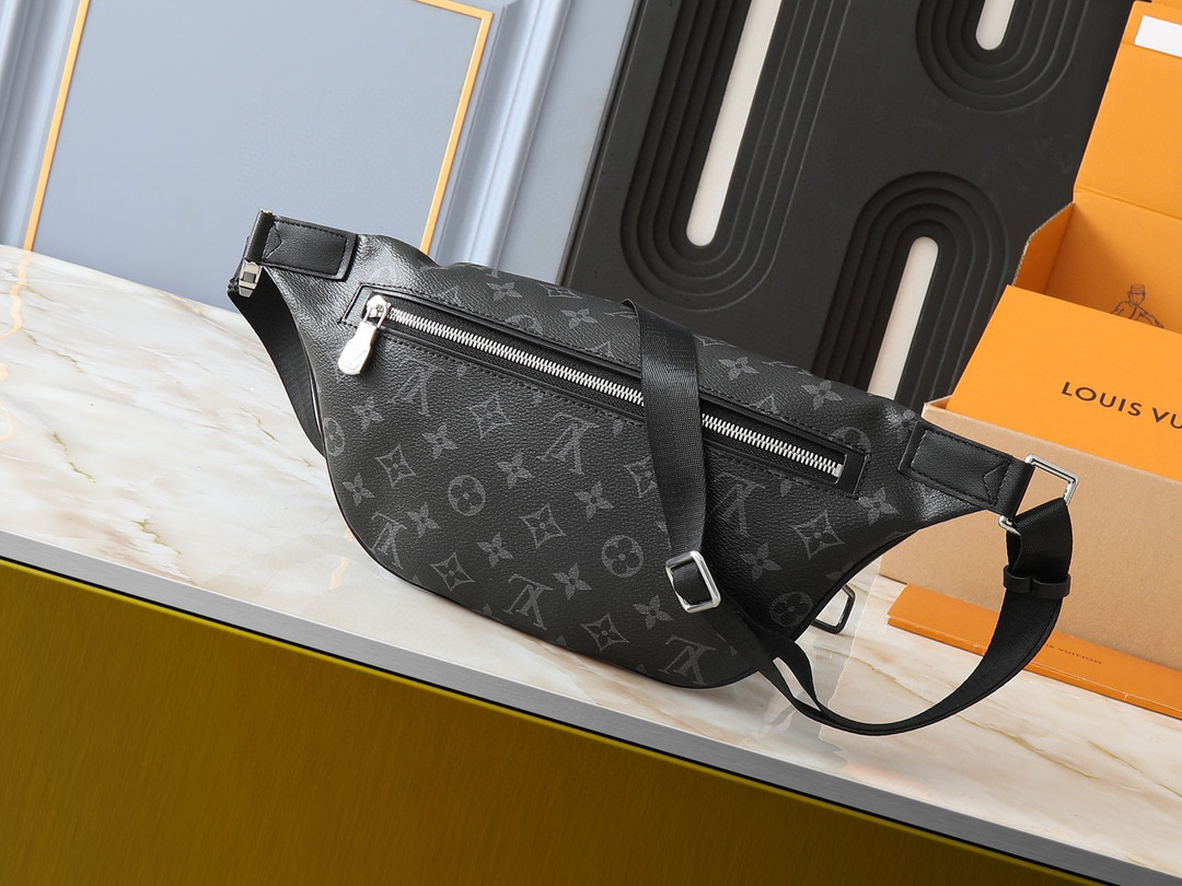 LV Discovery Print Full Logo Waist Bag Black