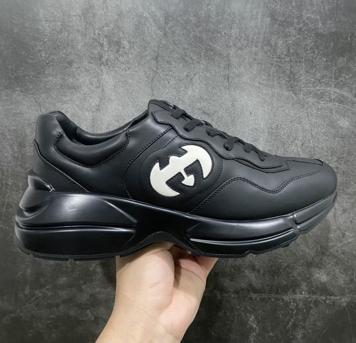 Gucci Rhyton Shoes Batman Black color