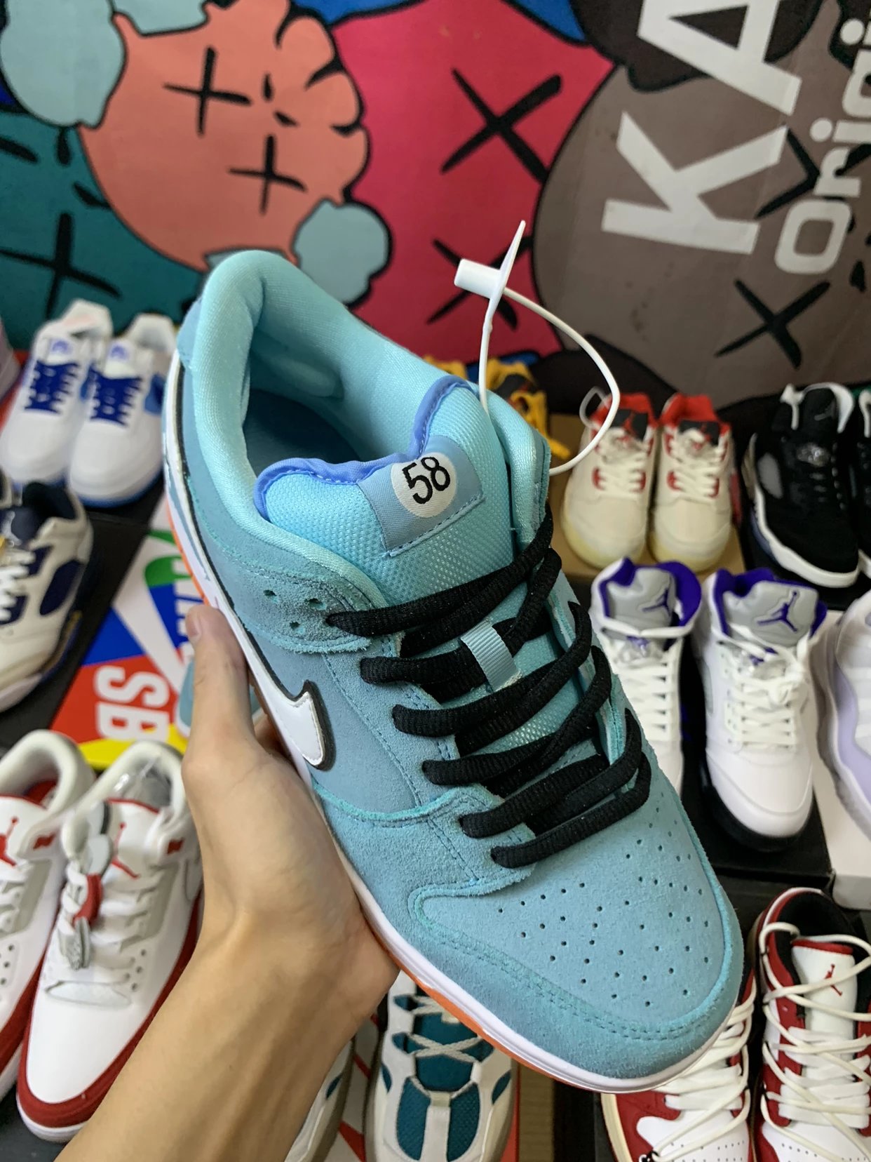 WE Club 58 & NK SB Dunk Low Pro Sneaker Blue