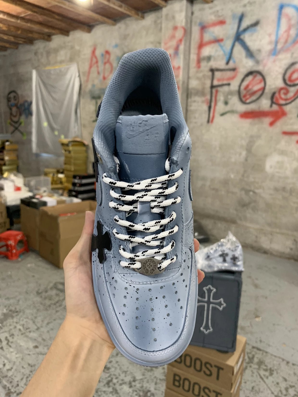 Chrome Hearts & Air Force 1 Sneaker Grey