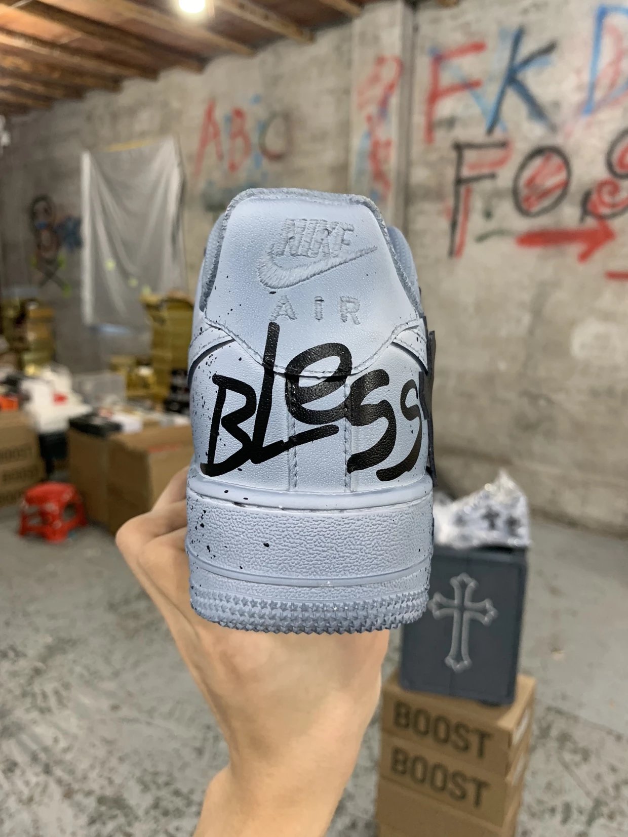 Chrome Hearts & Air Force 1 Sneaker Grey