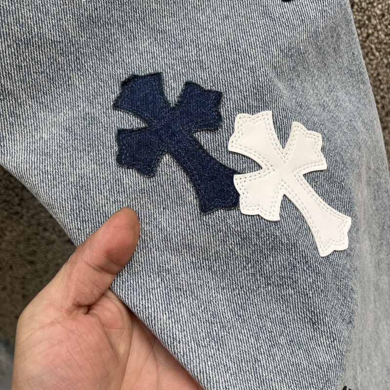 Chrom hearts horseshoe Sanskrit bull king jeans