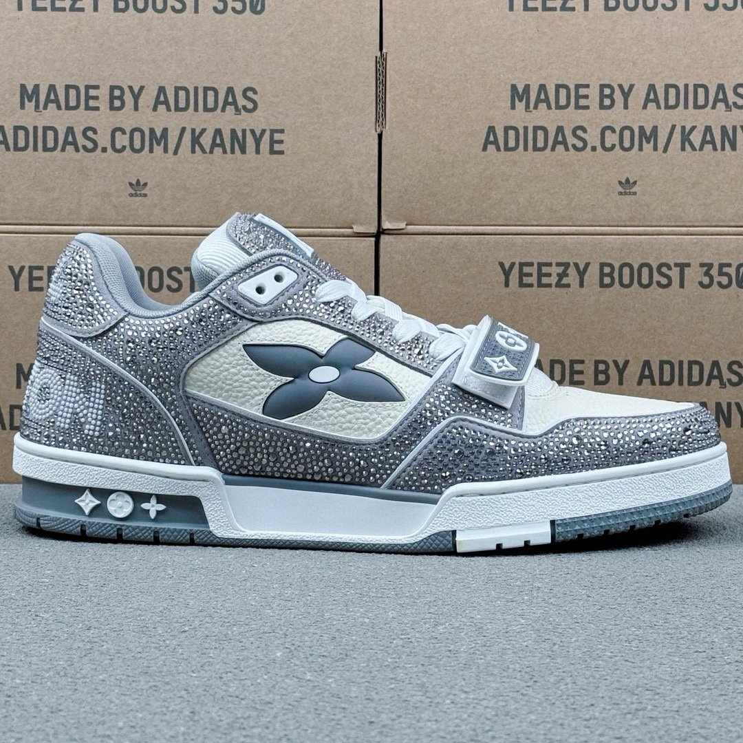 LV Full Diamond Trainer Sneaker Grey