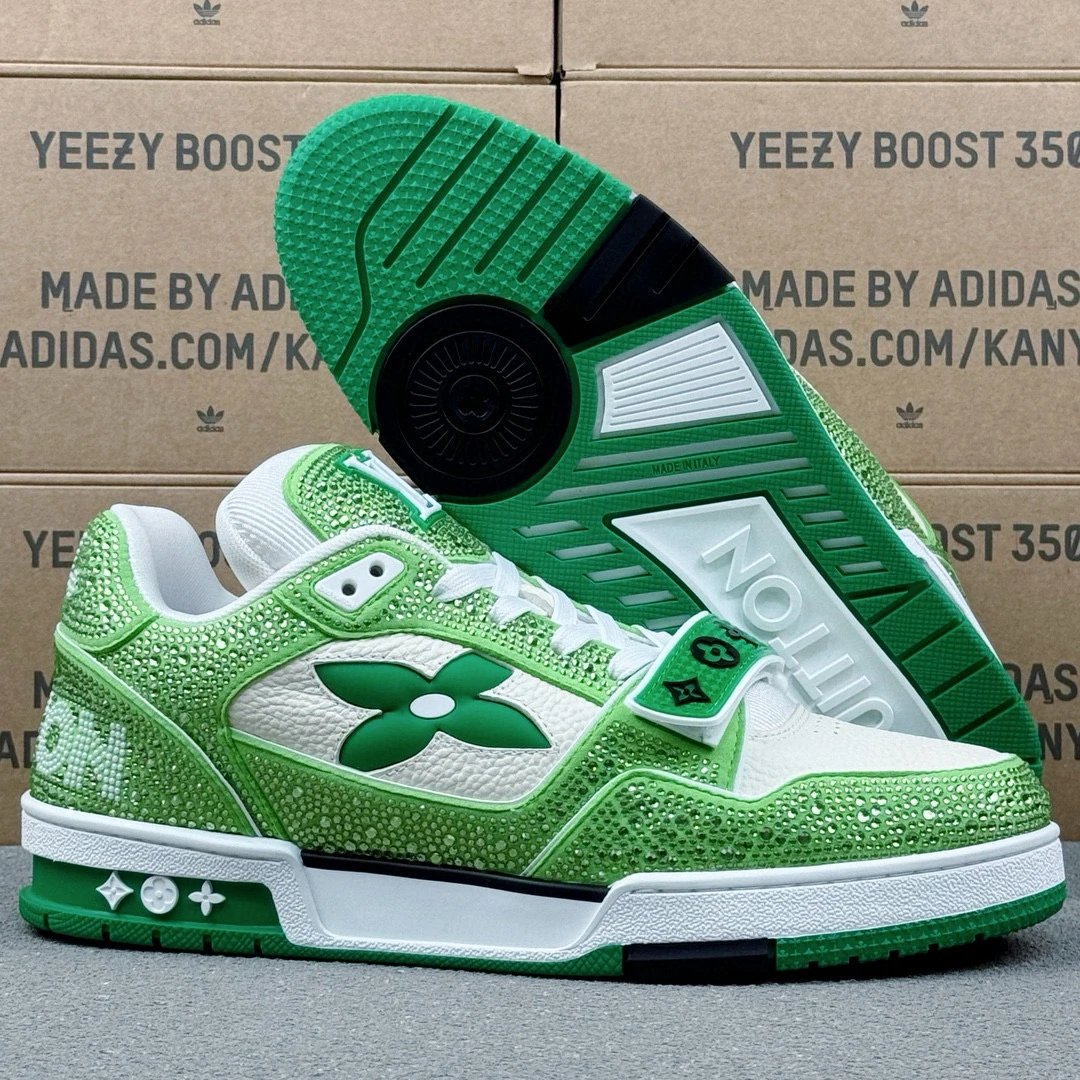 LV Full Diamond Sneaker Green