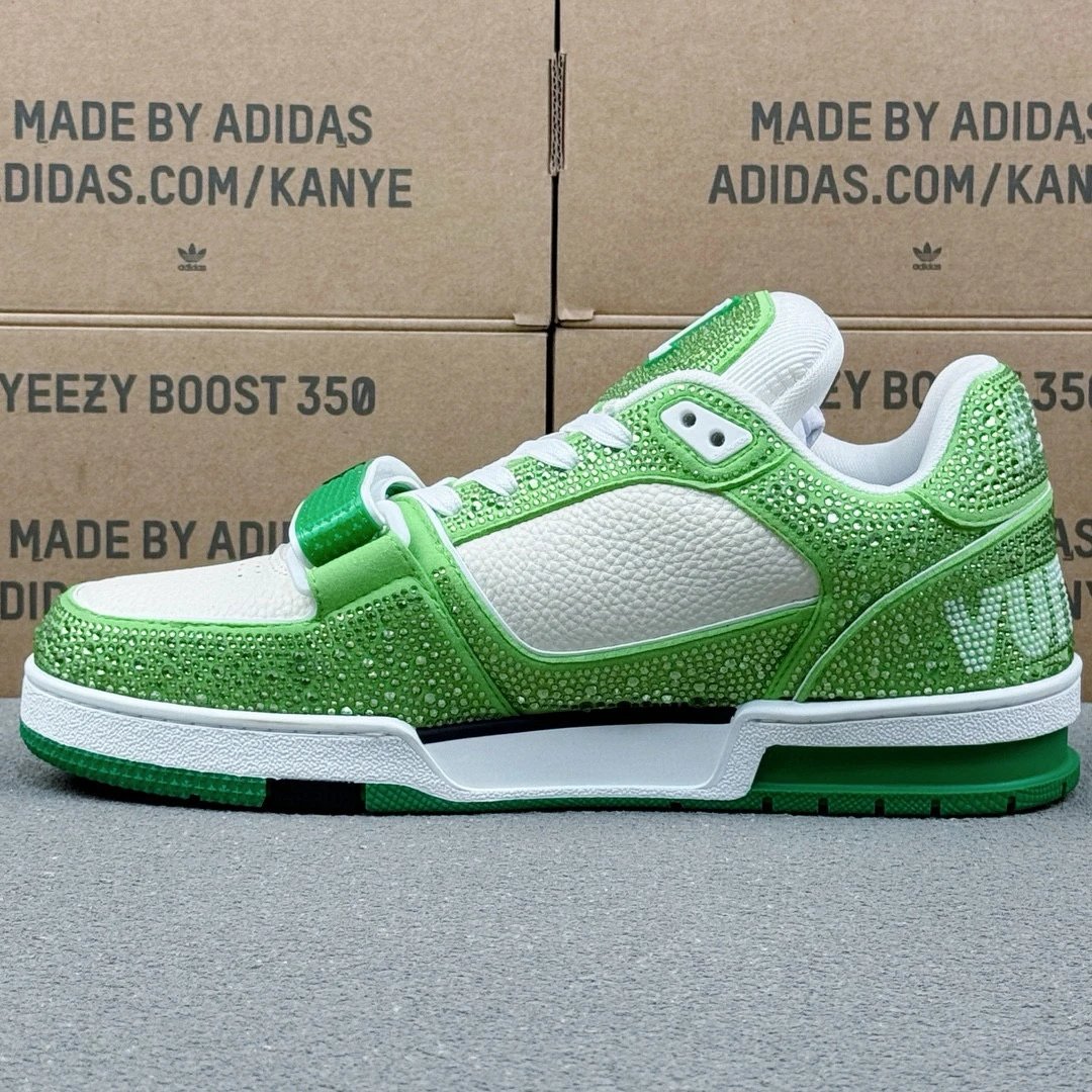 LV Full Diamond Sneaker Green