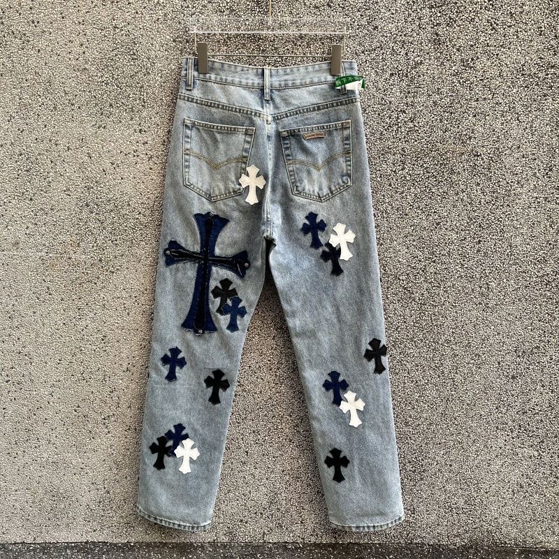 Chrom hearts horseshoe Sanskrit bull king jeans