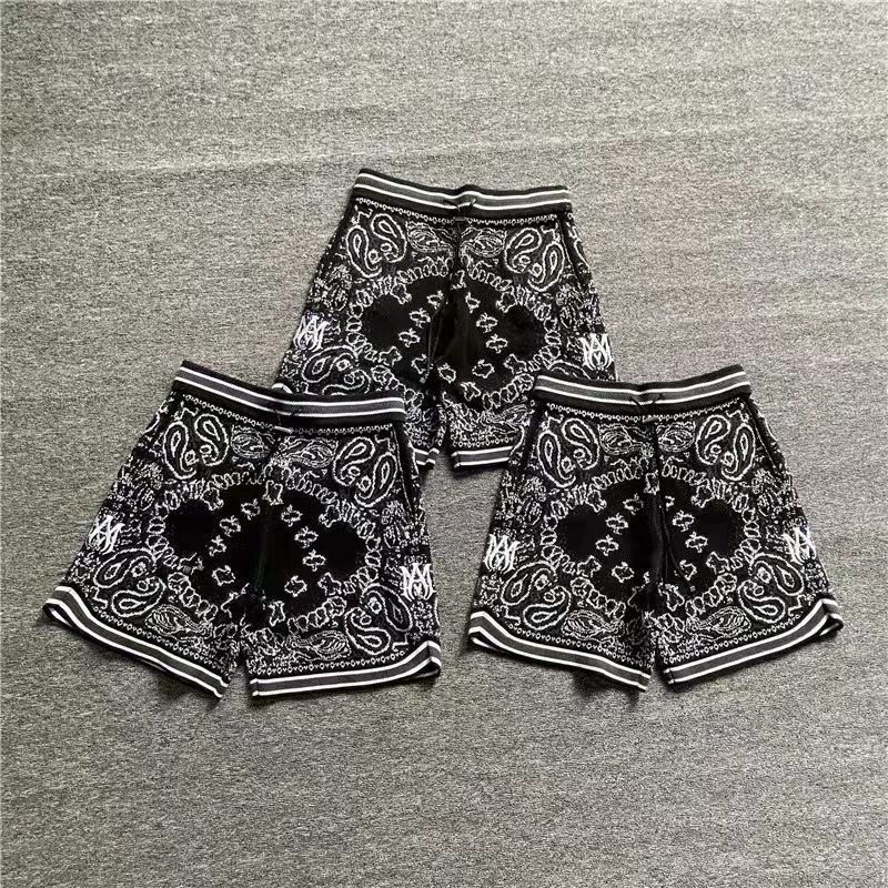1:1 amiri new style cashew flower shorts