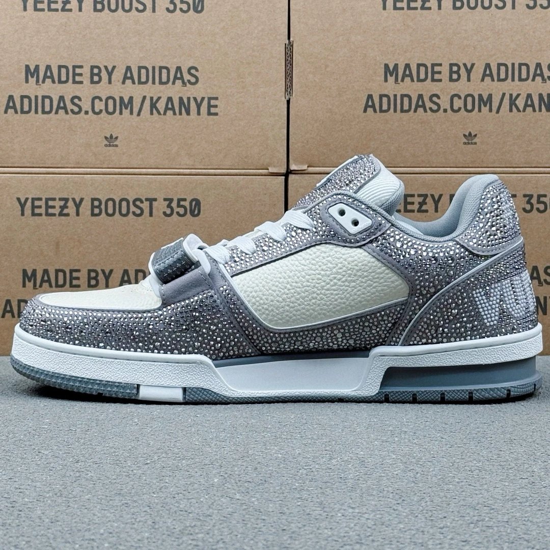 LV Full Diamond Trainer Sneaker Grey