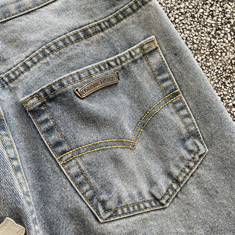 Chrom hearts horseshoe Sanskrit bull king jeans