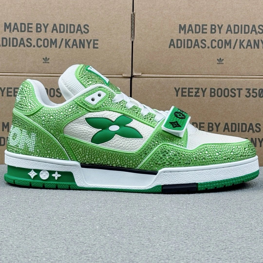 LV Full Diamond Sneaker Green