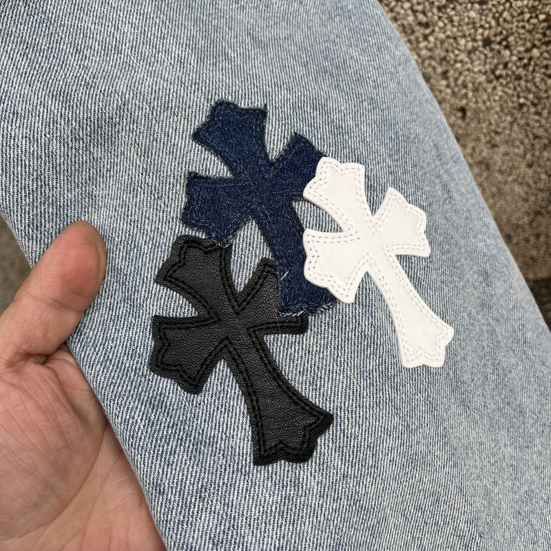 Chrom hearts horseshoe Sanskrit bull king jeans