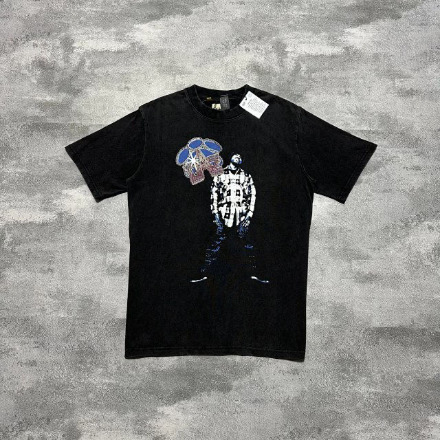 Gallery dept washed black blue logo tee