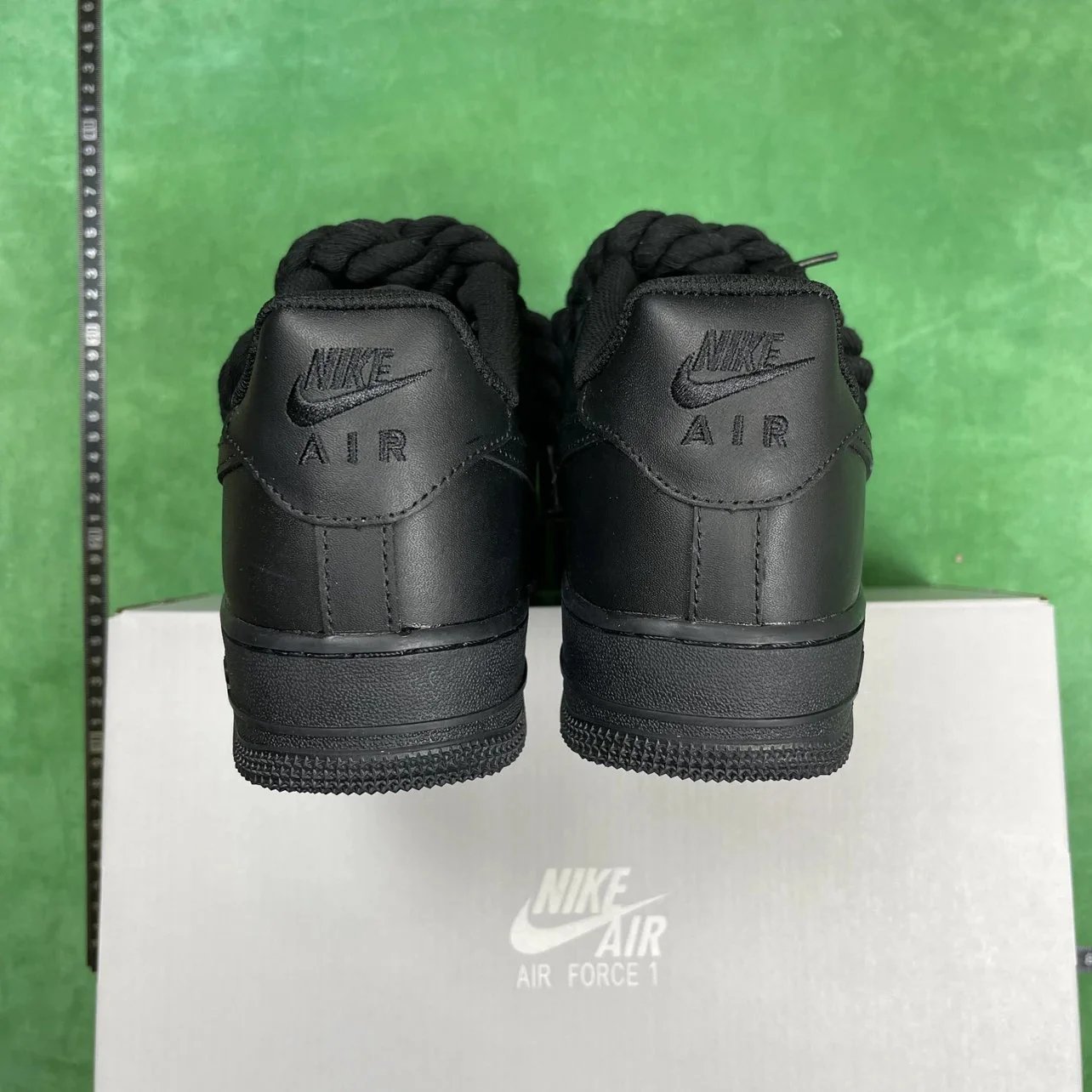 Air Force 1 Twisted shoelace sneaker Black Color with Socks & keychain & extra laces