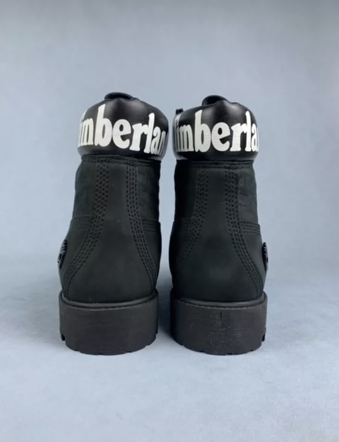 Timberland White Logo Letters Boot Black