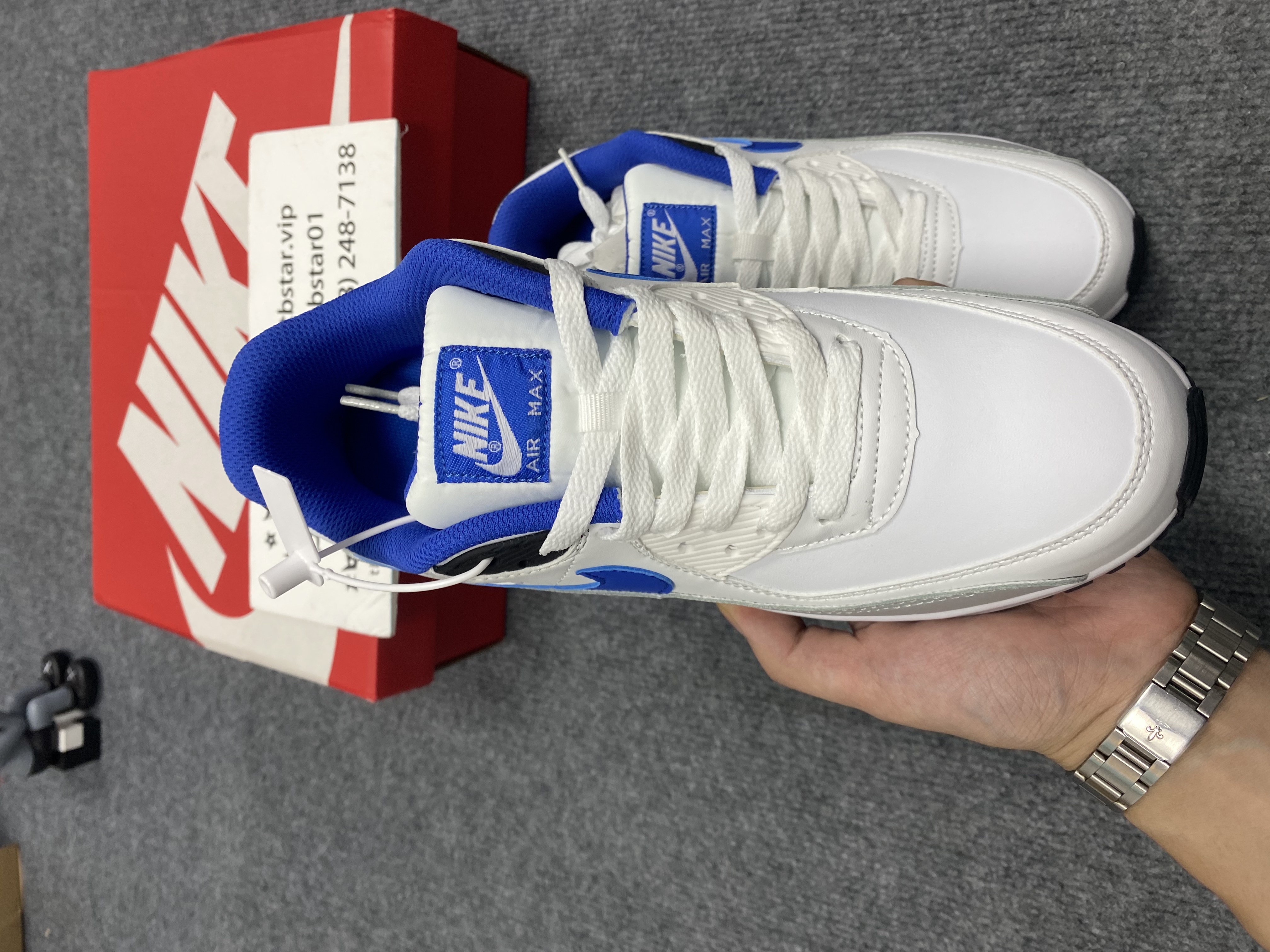 Air Max 90 Leather White Game Royal