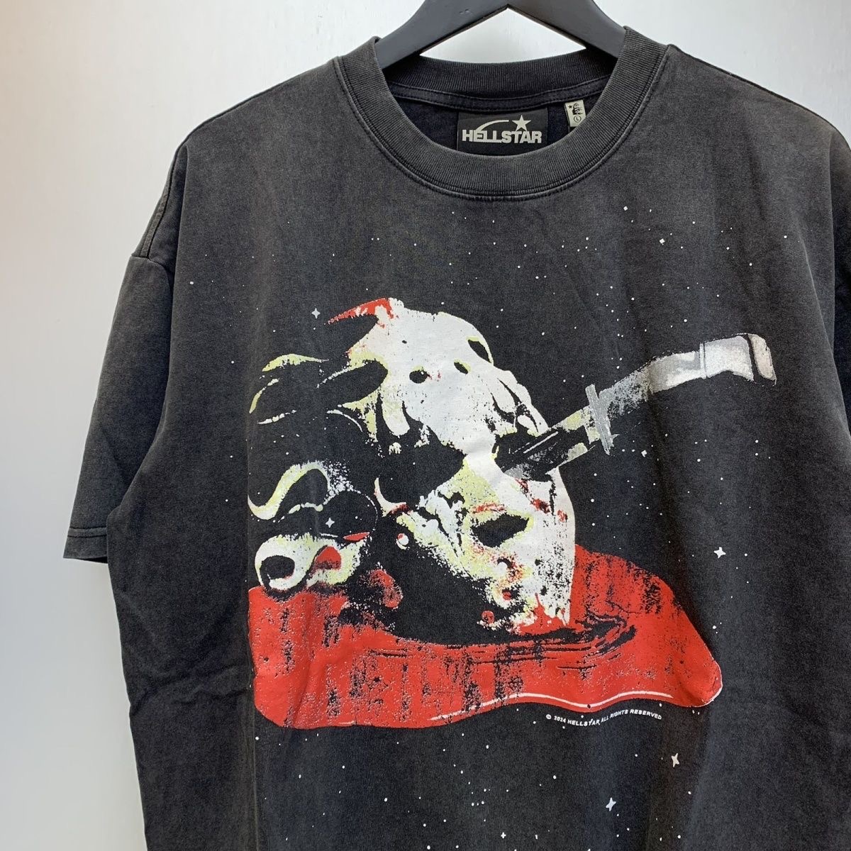 Hellstar washed black 2024 all rights reserved tee