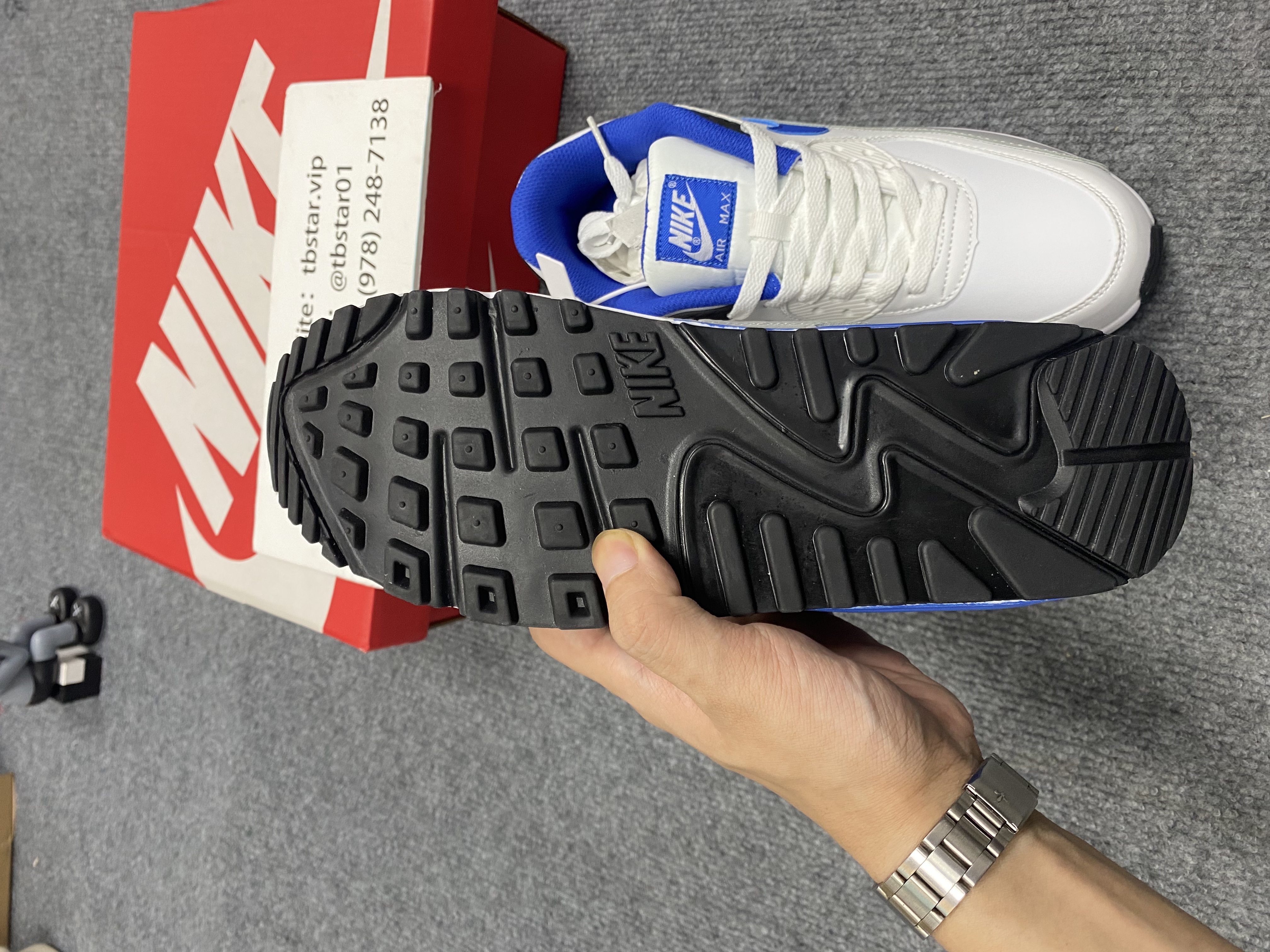 Air Max 90 Leather White Game Royal