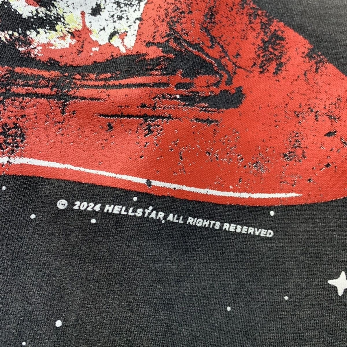 Hellstar washed black 2024 all rights reserved tee