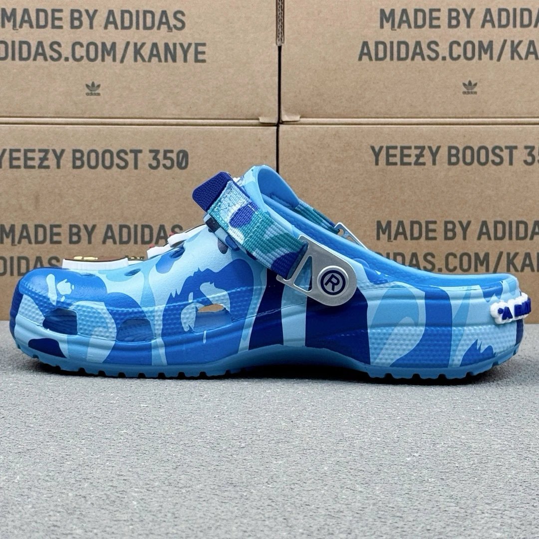 Bape & Crocs Blue Camo Slide