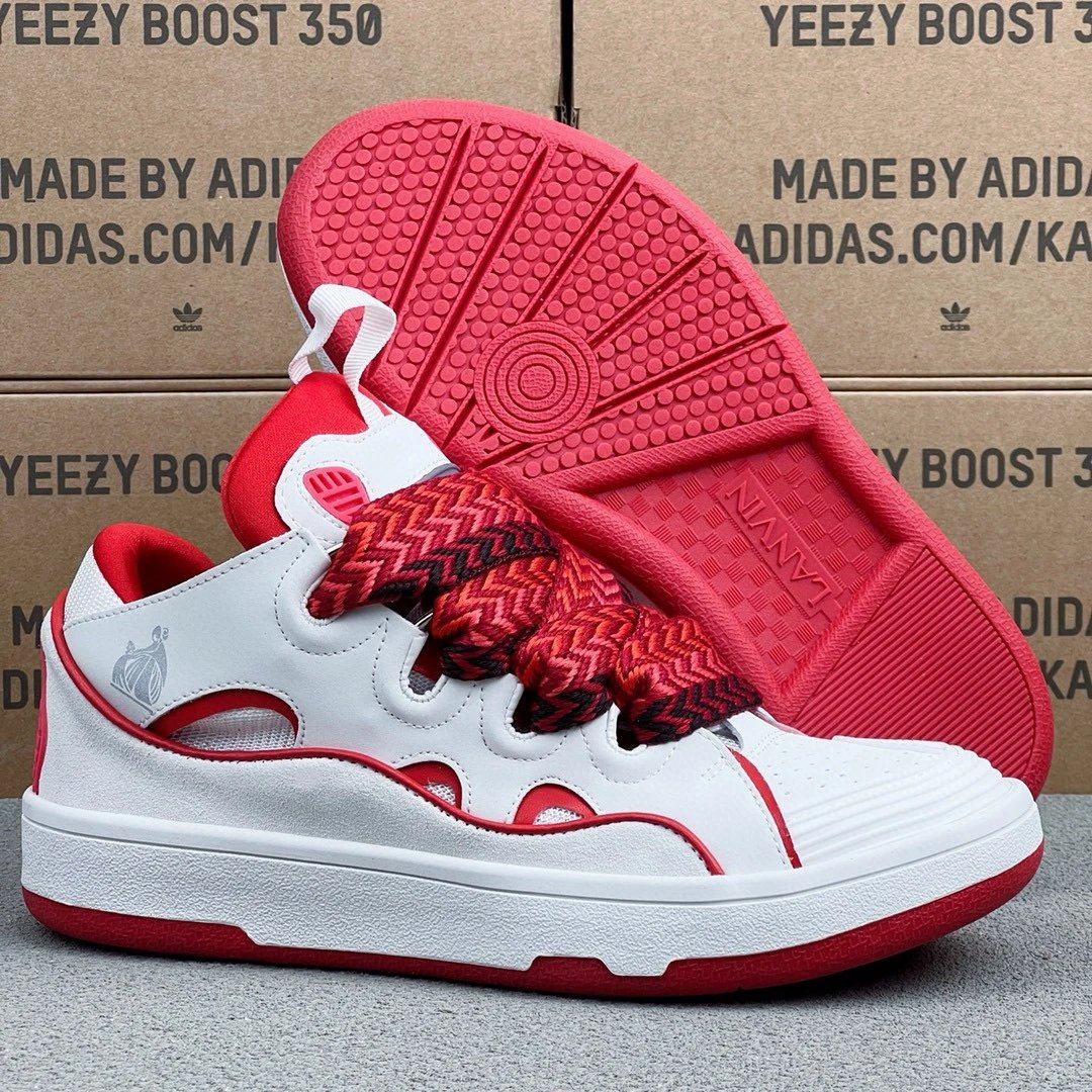 Lanvin Curb White &  Red Color Sneaker